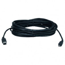 Qvs 25ft IEEE1394 FireWire/i.Link 6Pin to 4Pin A/V Black Cable - 25 ft FireWire Data Transfer Cable for Camcorder - First End: 1 x Male FireWire - Second End: 1 x Male FireWire - Shielding - Black - RoHS Compliance CC1394B-25