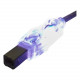 Qvs USB 2.0 480Mbps Type A Male to B Male Translucent Cable with LEDs - 6 ft USB Data Transfer Cable for Printer, Scanner, Storage Drive - First End: 1 x Type A Male USB - Second End: 1 x Type B Male USB - Shielding - Purple, Translucent CC2209C-06PRL