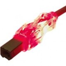 Qvs USB 2.0 480Mbps Type A Male to B Male Translucent Cable with LEDs - 6 ft USB Data Transfer Cable for Printer, Scanner, Storage Drive - First End: 1 x Type A Male USB - Second End: 1 x Type B Male USB - Shielding - Red, Translucent CC2209C-06RDL