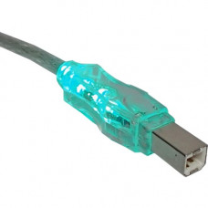 Qvs USB 2.0 480Mbps Type A Male to B Male Translucent Cable with LEDs - 10 ft USB Data Transfer Cable for Printer, Scanner, Storage Drive - First End: 1 x Type A Male USB - Second End: 1 x Type B Male USB - Shielding - Green, Translucent CC2209C-10GNL