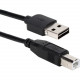 Qvs 6ft Reversible USB A to USB B Black Cable - USB Data Transfer Cable for Printer, Scanner, Storage Drive, Hub - First End: 1 x Type A Male USB - Second End: 1 x Type B Female USB - 60 MB/s - Black CC2209R-06