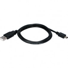 Qvs USB 2.0 Type A Male to Mini B Male Sync and Charger Cable - 1 ft USB Data Transfer Cable for PDA, Tablet PC - First End: 1 x Type A USB - Second End: 1 x Mini Type B USB - Gold-flash Plated Contact - Black CC2215M-01