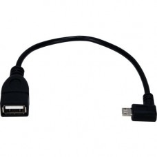 Qvs USB Data Transfer OTG Cable - 8" USB Data Transfer Cable for Smartphone, Flash Drive, Keyboard/Mouse, Tablet, Gaming Controller - First End: 1 x Micro Type B USB - Second End: 1 x Type A Female USB - Black CC2218XRT-MF