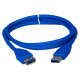 Qvs 3ft, Blue, USB A Male to Female - 3 ft USB Data Transfer Cable - First End: 1 x Type A Female USB - Second End: 1 x Type A Male USB - Extension Cable - Shielding - Blue - RoHS Compliance CC2220C-03