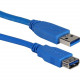 Qvs 6ft, Blue, USB A Male to Female - 6 ft USB Data Transfer Cable - First End: 1 x Type A Male USB - Second End: 1 x Type A Female USB - Extension Cable - Shielding - Blue - RoHS Compliance CC2220C-06