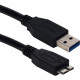Qvs 3ft USB 3.0/3.1 Micro-USB Sync, Charger and Data Transfer Cable - 3 ft Micro-USB/USB Data Transfer Cable for Smartphone, External Hard Drive, Tablet, Computer, Solid State Drive - First End: 1 x Type A Male USB - Second End: 1 x Type B Male Micro USB 