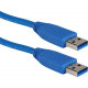 Qvs 3ft USB 3.0/3.1 Type A Male to Male 5Gbps Blue Cable - 3 ft USB Data Transfer Cable for Computer - First End: 1 x Type A Male USB - Second End: 1 x Type A Male USB - 640 MB/s - Shielding - Blue CC2229C-03