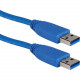Qvs 3ft USB 3.0/3.1 Type A Male to Male 5Gbps Blue Cable - 3 ft USB Data Transfer Cable for Computer - First End: 1 x Type A Male USB - Second End: 1 x Type A Male USB - 640 MB/s - Shielding - Blue CC2229C-03