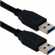 Qvs 6ft USB 3.0/3.1 Type A Male To Male 5Gbps Black Cable - 6 ft USB Data Transfer Cable for Computer - First End: 1 x Type A Male USB - Second End: 1 x Type A Male USB - 5 Gbit/s - Shielding - Black - 1 CC2229C-06BK