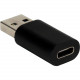 Qvs USB 3.1 Male to USB-C Female 5Gbps Compact Conversion Adaptor - 1 x Type A Male USB - 1 x Type C Female USB - Black CC2231FMA