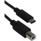 Qvs 1-Meter USB-C to USB-B 3Amp Data Cable - 3.28 ft USB Data Transfer/Power Cable for MacBook, Chromebook, Printer, Scanner, Hub, Storage Device - First End: 1 x Type C Male USB - Second End: 1 x Type B Male Mini USB - 480 Mbit/s - Black - 1 Pack CC2235-