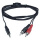 Qvs Speaker Audio Cable - 6 ft Audio Cable - First End: 1 x Mini-phone Male Stereo Audio - Second End: 2 x RCA Male Audio - Black CC399-06
