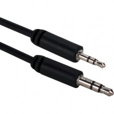 Qvs 12ft 3.5mm Male to 2.5mm Male Headphone Audio Conversion Cable - 12 ft Mini-phone/Sub-mini phone Audio Cable for Smartphone, Tablet, Headphone, Audio Device - First End: 1 x 3.5mm Male Audio - Second End: 1 x 2.5mm Male Audio - Black - 1 CC399C-12