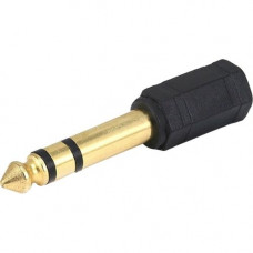 Qvs 3.5mm Female to 1/4 Male Audio Stereo Adaptor - 1 x Mini-phone Female Stereo Audio - 1 x 6.35mm Male Stereo Audio - Black CC399PS-FM