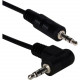 Qvs 6ft 3.5mm Male to Right-Angle Male Audio Cable - 6 ft Mini-phone Audio Cable for Smartphone, Speaker, Tablet, Audio Device, PC - First End: 1 x Mini-phone Male Stereo Audio - Second End: 1 x Mini-phone Male Stereo Audio - Shielding - Black CC400MA-06