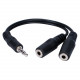 Qvs 3.5mm Mini-Stereo Male to Two Female Speaker Splitter Cable - 6" BNC/Mini-phone Audio Cable for iPad, iPhone, iPod, Headset, Speaker, CD Player, Microphone, Walkman - First End: 1 x 3.5mm Male Audio - Second End: 2 x 3.5mm Female Audio - Splitter
