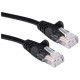 Qvs 3-Pack 1ft 350MHz CAT5e/Ethernet Flexible Snagless Black Patch Cord - 1 ft Category 5e Network Cable for Network Device, Hub, Patch Panel, Router, Gaming Console - First End: 1 x RJ-45 Male Network - Second End: 1 x RJ-45 Male Network - Patch Cable - 