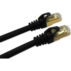 Qvs 10ft CAT7 10Gbps S-STP Flexible Molded Patch Cord - 10 ft Category 7 Network Cable for Network Device - First End: 1 x RJ-45 Male Network - Second End: 1 x RJ-45 Male Network - Patch Cable - Shielding - Gold Plated Contact - Black CC716-10