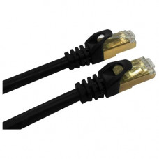 Qvs 25ft CAT7 10Gbps S-STP Flexible Molded Patch Cord - 25 ft Category 7 Network Cable for Network Device - First End: 1 x RJ-45 Male Network - Second End: 1 x RJ-45 Male Network - Patch Cable - Shielding - Gold Plated Contact - Black - 1 Pack CC716-25