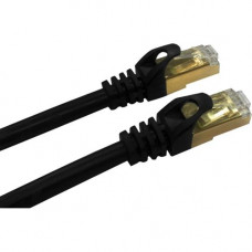Qvs 50ft CAT7 10Gbps S-STP Flexible Molded Patch Cord - 50 ft Category 7 Network Cable for Network Device - First End: 1 x RJ-45 Male Network - Second End: 1 x RJ-45 Male Network - Patch Cable - Shielding - Gold Plated Contact - Black CC716-50