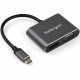 Startech.Com USB C Multiport Video Adapter - USB-C to 4K 60Hz DisplayPort 1.2 HBR2 HDR or 1080p VGA Monitor Adapter - USB Type-C 2-in-1 - 2-in-1 USB-C multiport video adapter to DisplayPort 1.2 or VGA - 4K 60Hz DP 1.2 (HBR2) or 1080p VGA converter - HDCP 