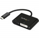 Startech.Com USB-C to DVI Adapter with Power Delivery (USB PD) - USB Type C Adapter - 1920 x 1200 - Black - Use this USB Type C adapter to output DVI video and charge your laptop using a single USB C port - USB display adapter - USB-C dongle - USB-C to DV