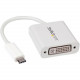 Startech.Com USB C to DVI Adapter - White - Thunderbolt 3 Compatible - 1920x1200 - USB-C to DVI Adapter for USB-C devices such as your 2018 iPad Pro - DVI-I Converter - Connect your MacBook, Chromebook, Dell XPS, 2018 iPad Pro or other USB-C device to a D