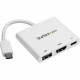 Startech.Com USB C Multiport Adapter with HDMI 4K & 1x USB 3.0 - PD - Mac & Windows - White USB Type C All in One Video Adapter - Expand the connectivity of your laptop or MacBook with this USB-C multiport adapter with HDMI - USB C HDMI Multiport 