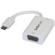 Startech.Com USB-C to VGA Adapter - 60 W USB Power Delivery - USB Type C Adapter for USB-C devices such as your 2018 iPad Pro - White - 1080p - Thunderbolt 3 Compatible - CDP2VGAUCPW - USB C adapter charges laptops via USB-C with power delivery - USB Type