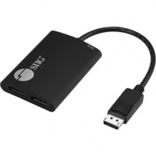 SIIG 1x2 DP 1.2 to DisplayPort MST Splitter - DisplayPort/Micro-USB A/V Cable for Desktop Computer, Notebook, Graphics Card, Audio/Video Device, Monitor - First End: 1 x 20-pin DisplayPort Male Audio/Video - Second End: 2 x 20-pin DisplayPort Female Audio