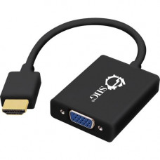 SIIG Aluminum HDMI to VGA Adapter Converter with Audio - HDMI/Mini-phone/VGA A/V Cable for Audio/Video Device, Speaker, A/V Receiver - First End: 1 x HDMI Male Digital Audio/Video - Second End: 1 x HD-15 Female VGA, Second End: 1 x Mini-phone Female Stere