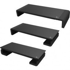 SIIG Stylish Foldable Monitor Stand - 55 lb Load Capacity - 7.9" Height x 3.2" Width - Desktop - Plastic - Black CE-MT2P12-S1