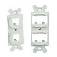 Panduit Mini-Com 4 Socket Faceplate Insert - 4 x Total Number of Socket(s) - Electric Ivory - Plastic - TAA Compliance CF1064EIY