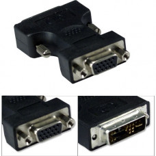 Qvs DVI to VGA Monitor Adapter - 1 x DVI-I Male Video - 1 x HD-15 Female CF15D-FMA