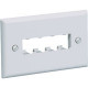 Panduit CFFP4WH Faceplate - 4 x Total Number of Socket(s) - 1-gang - White - Acrylonitrile Butadiene Styrene (ABS) - TAA Compliance CFFP4WH