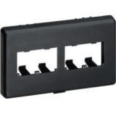 Panduit CFFPHM4BL Faceplate - 4 x Total Number of Socket(s) - Black - Acrylonitrile Butadiene Styrene (ABS) CFFPHM4BL