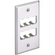 Panduit CFP6SY Faceplate - 6 x Total Number of Socket(s) - 1-gang - Stainless Steel - Stainless Steel CFP6SY