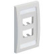 Panduit Mini-Com 4 Sockets Single Gange Faceplate - 4 x Total Number of Socket(s) - 1-gang - Electric Ivory - TAA Compliance CFPE4EIY