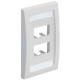 Panduit Mini-Com 4 Sockets Single Gang Faceplate - 4 x Total Number of Socket(s) - 1-gang - Gray - TAA Compliance CFPE4IGY