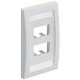 Panduit Mini-Com 4 Sockets Single Gang Faceplate - 4 x Total Number of Socket(s) - 1-gang - Off White - Plastic - RoHS, TAA Compliance CFPE4IWY