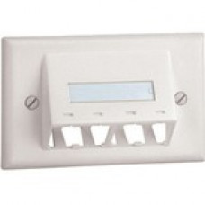 Panduit  PanNet Mini-Com Classic CFPHSL4IG Faceplate - 4 x Socket(s) - 1-gang - International Gray - TAA Compliance CFPHSL4IG
