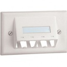 Panduit  PanNet Mini-Com Classic CFPHSL4IW Faceplate - 4 x Socket(s) - 1-gang - Off White - TAA Compliance CFPHSL4IW