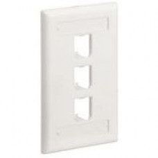 PANDUIT 3 Socket Mini-Com Classic Faceplate - 3 x Socket(s) - 1-gang - Off-white - TAA Compliance CFPL3IWY