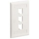 PANDUIT 3 Socket Mini-Com Classic Faceplate - 3 x Socket(s) - 1-gang - Off-white - TAA Compliance CFPL3IWY