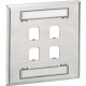 Panduit  PanNet Mini-Com CFPL4S-2GY Faceplate - 4 x Socket(s) - 2-gang - Stainless Steel CFPL4S-2GY