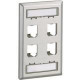 Panduit CFPL4SY Faceplate - 4 x Total Number of Socket(s) - 1-gang - Stainless Steel - Stainless Steel CFPL4SY