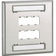 Panduit  PanNet Mini-Com CFPL6S-2GY Faceplate - 6 x Socket(s) - 2-gang - Stainless Steel CFPL6S-2GY