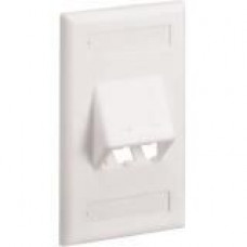 Panduit Classic CFPSL2WHY Faceplate - 2 x Total Number of Socket(s) - 1-gang - White - Acrylonitrile Butadiene Styrene (ABS), Thermoplastic - TAA Compliance CFPSL2WHY