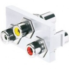 Panduit RCA 1/3 Insert - 1 Pack - 1 x RCA Female Composite Video, 2 x RCA Female Stereo Audio - 1 x RCA Female Composite Video, 2 x RCA Female Stereo Audio - Electric Ivory - TAA Compliance CHR3WYREI