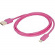 Urban Factory USB Standard Male to Apple Lightning Cable - 3.28 ft Lightning/USB Data Transfer Cable for iPhone, iPod, iPad - First End: 1 x Type A Male USB - Second End: 1 x Lightning Male Proprietary Connector - MFI - Pink CID02UF